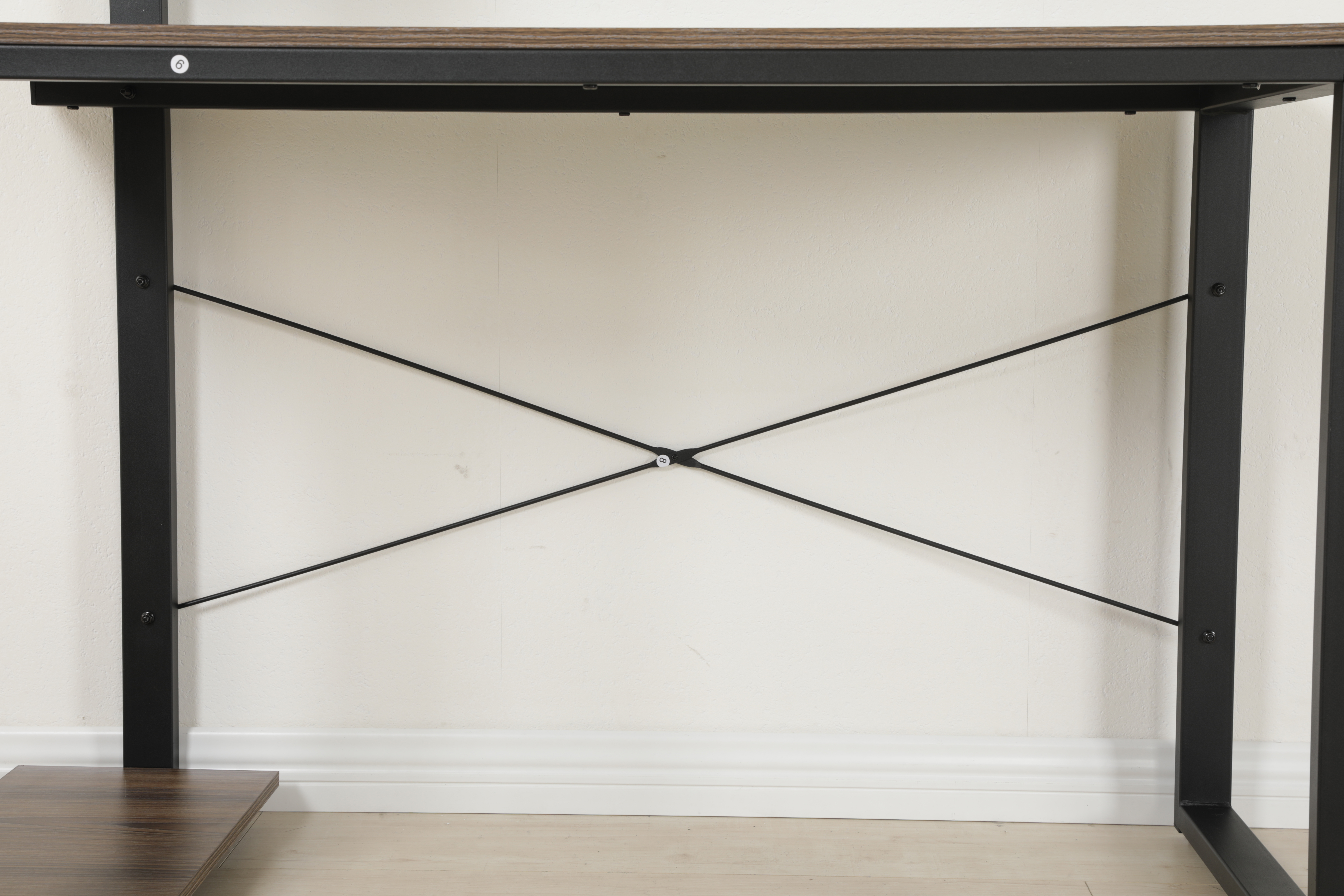 H-shaped Wooden Computer Table with Bookshelf HWD-CRG-002 Steel frame