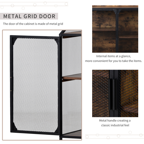 Metal mesh Cabinet Kitchen Trolley Cart HWD-TM02 door