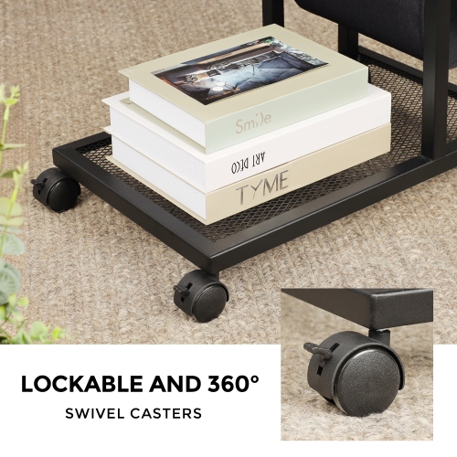 C Shaped Mobile Side Table End Table HWD-WLF04 swivel wheels