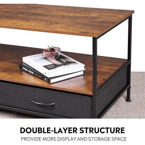  Wood and Metal Cocktail Table Coffee Table HWD-WLF03 storage design