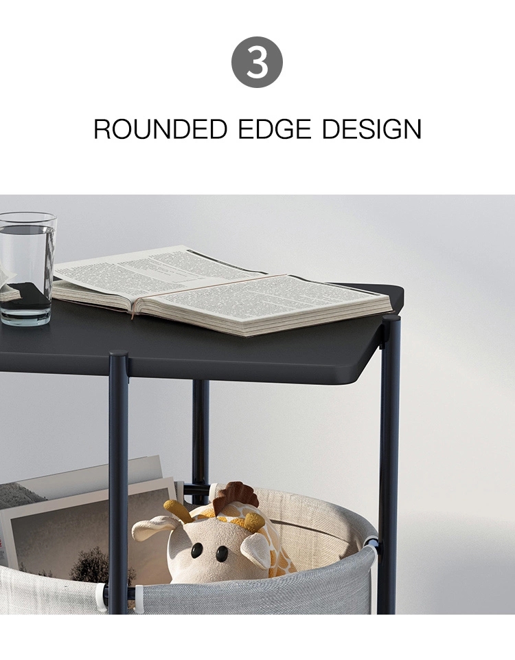 Small Steel Wood Coffee Table Side Table HWD-ZT07 round edge