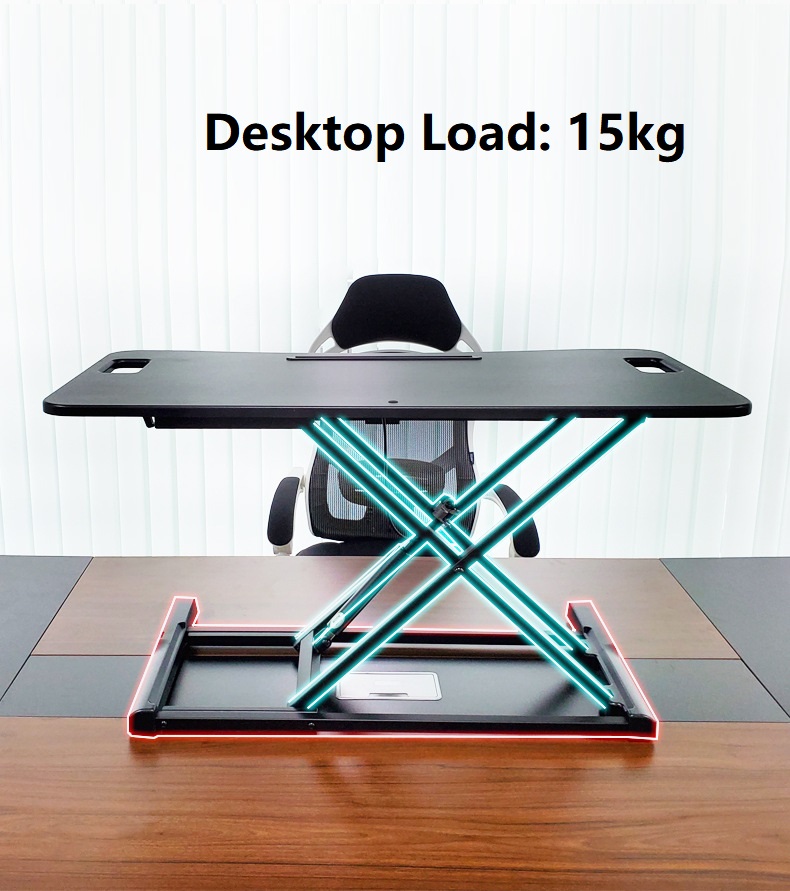 Office stand lift Height Adjustable Laptop Gas Spring Sit Stand Work Converter Desk Riser HWD-ZSZ095