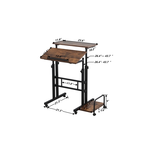 Home Office Sit and Stand Computer Desk H-FW04 size