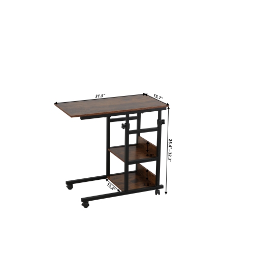 Moveable Height Adjustable Computer Laptop Table with Wheels HWD-FW07 size