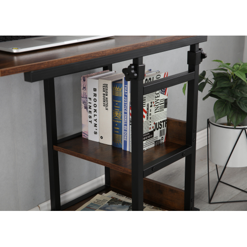 Moveable Height Adjustable Computer Laptop Table with Wheels HWD-FW07 shelf