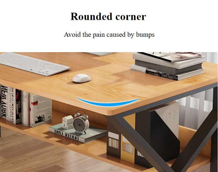K-shaped computer desk HWD-ZT01 round corner