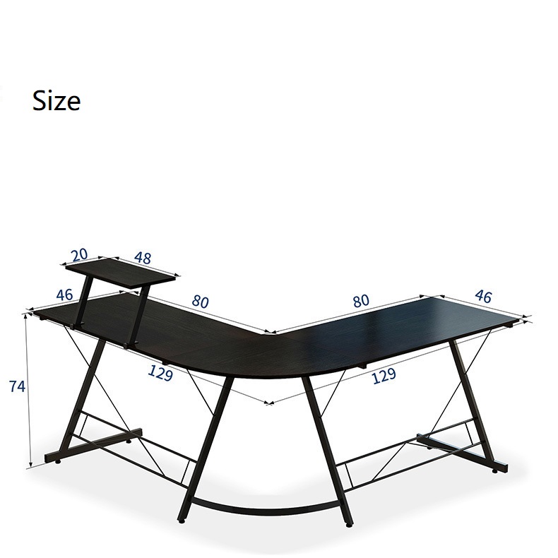 L-shaped Corner Computer Desk HWD-YH04 size