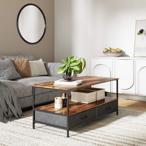  Wood and Metal Cocktail Table Coffee Table HWD-WLF03