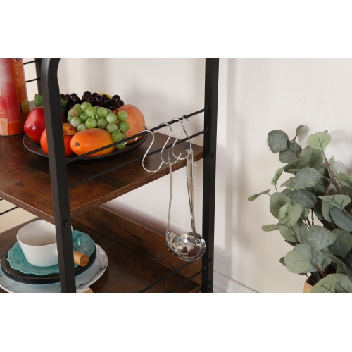 Kitchen 4-Layer storage Rack Dining Trolley Cart HWD-FW06 hook