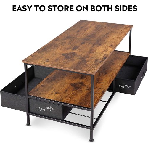 Wood and Metal Cocktail Table Coffee Table HWD-WLF03 fabric drawer