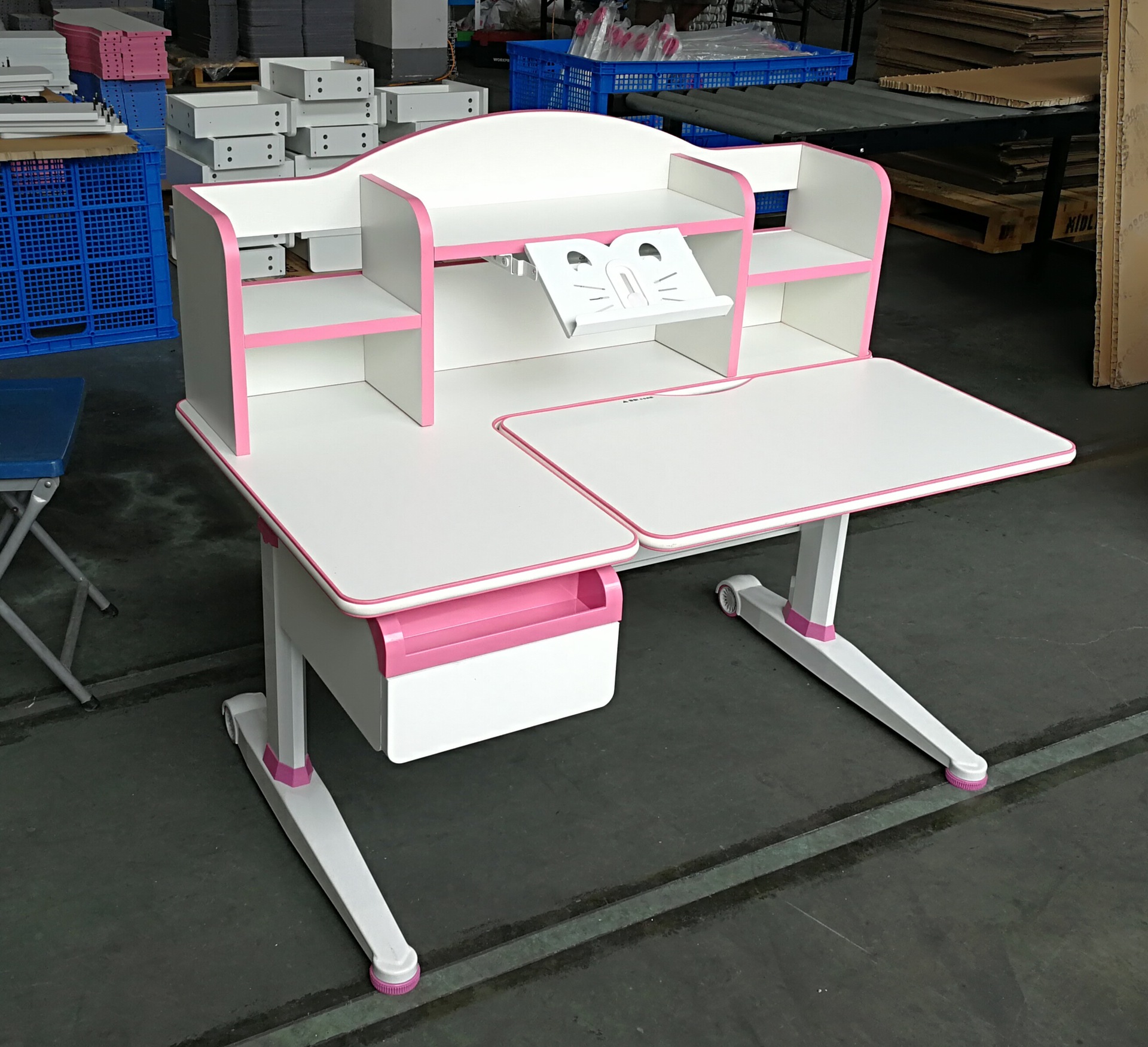 Adjustable Height Kids Study Table DS110 Bookshelf, holder and drawer