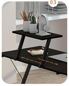 L-shaped Corner Computer Desk HWD-YH04 SHELF