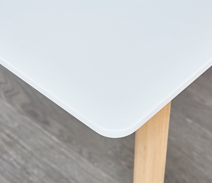 Modern Round Kitchen and Dining Room Table in White HWD-DT02 round edge