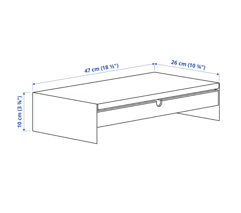 Modern Computer Desk Monitor Stand with Drawer HWD-002 size